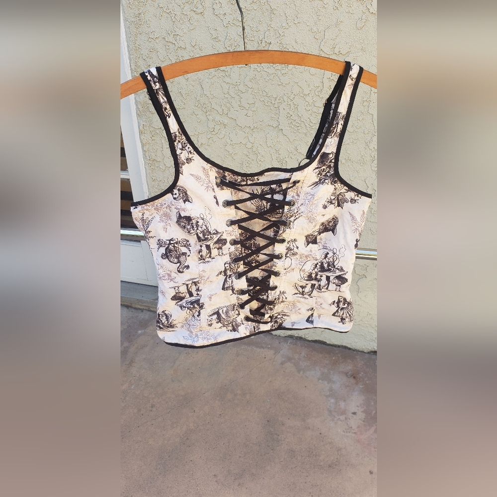 Hot Topic corset-look top